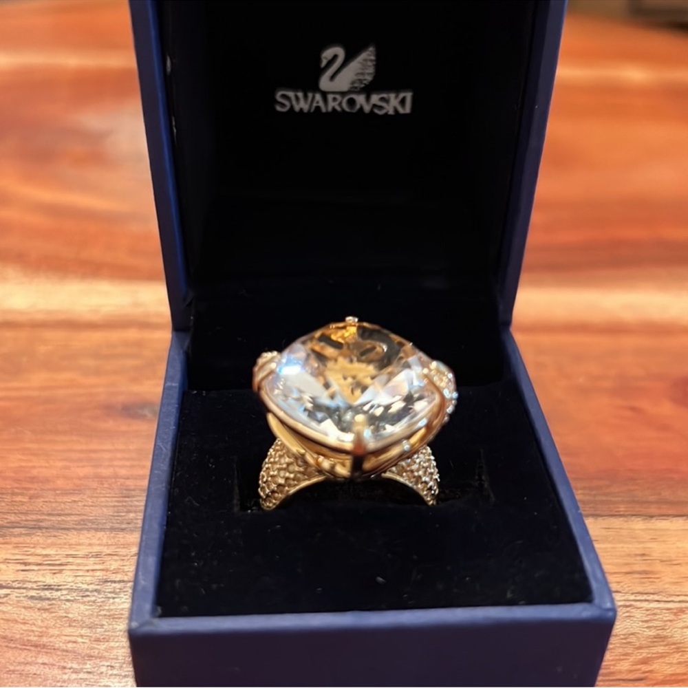 Swarovski Gold-Tone Statement Ring - image 2